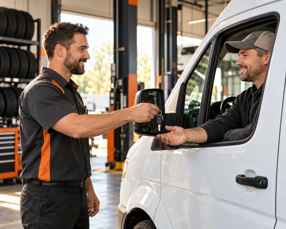 Handing keys back to a fleet driver